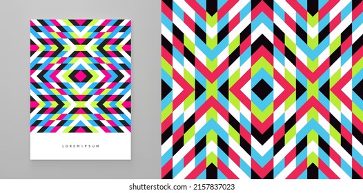 Mosaic pattern. Geometric background. Textbook, booklet or notebook mockup. Business brochure. Cover design template. Vector Illustration. 