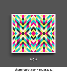 Mosaic pattern. Geometric background. Textbook, booklet or notebook mockup. Business brochure. Cover design template. Vector Illustration. 