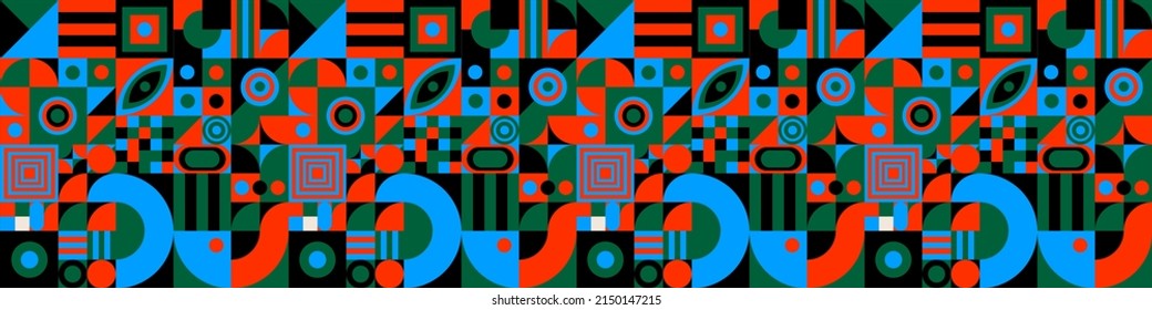 Mosaic pattern with geometric shapes, colorful background, trendy texture