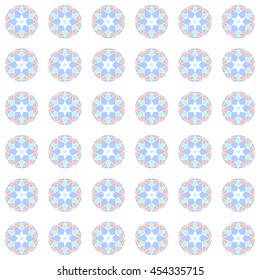 The mosaic pattern of geometric shapes on a white background.