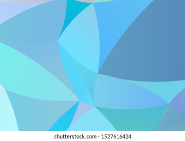 Mosaic pattern of irregular wavy figures. Imitation stained glass. Different shades of blue. Dynamic, motion style. Vector illustration