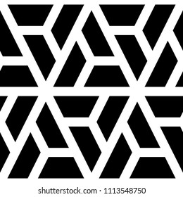 Mosaic pattern. Jagged figures ornament. Repeated puzzle shapes background. Logic game motif. Tiles wallpaper. Parquet backdrop. Grate image. Digital paper, web design, textile print. Seamless grid.