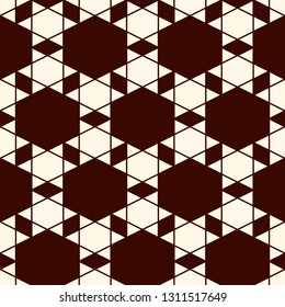 Mosaic pattern. Kaleiposcope ornament. Repeated geometric figures, stars motif. Seamless surface design. Ethnic wallpaper. Geo abstract background. Digital paper, textile print. Vector art