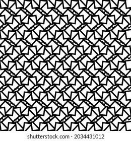 Mosaic pattern made of pieces with angular geometric shapes. Decorative graphics in black and white.
