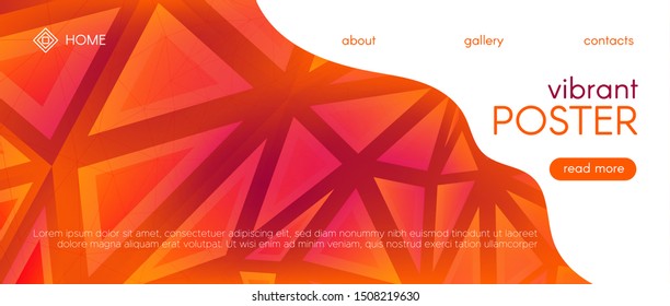 Mosaic Pattern. Red Diamond Brochure. 3d Abstract Vector Design. Gradient Origami Background. Red Mosaic Geometric. Vibrant Diamond Banner. Red 3d Trendy Vector Poster. Orange Mosaic Graphic.