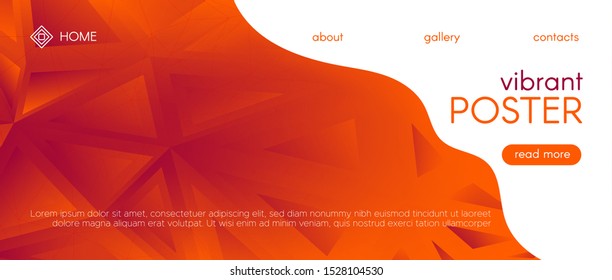 Mosaic Pattern. Red Diamond Brochure. 3d Abstract Vector Poster. Vibrant Origami Background. Red Mosaic Wallpaper. Gradient Diamond Banner. Red 3d Trendy Vector Design. Orange Mosaic Graphic.