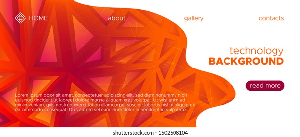 Mosaic Pattern. Red Diamond Wallpaper. 3d Modern Vector Design. Vibrant Origami Background. Red Mosaic Brochure. Orange Diamond Banner. Red 3d Trendy Vector Poster. Gradient Mosaic Graphic.