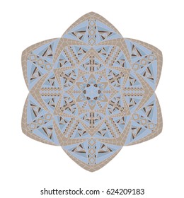 Mosaic Pattern for Tile, Floor, Decorative Elements. Geometric Hexagon Ornament in Aged Faded Colors. Colorful but Obsolete Motif for Print, Cloth, Interior, Poster, Card