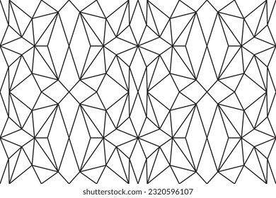 Mosaic of pattern vector. Design polygon black on white background. Design print for illustration, texture, textile, wallpaper, background. Set 9