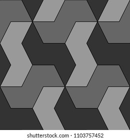 Mosaic pattern. Zigzag figures ornament. Repeated puzzle shapes background. Logic game motif. Tiles wallpaper. Parquet backdrop. Digital paper, page fills, web design, textile print. Seamless image.