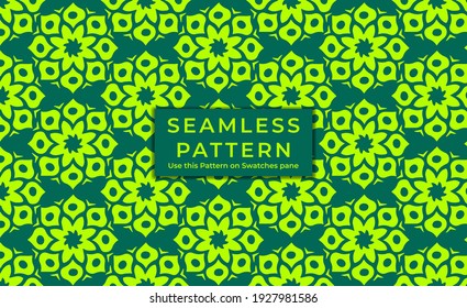 mosaic patterns. green background with Arabic mandala ornaments. Patterns, backgrounds and wallpapers for your design. Textile ornament. Vector illustration.