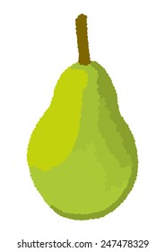 Mosaic of a pear with different green colored dots