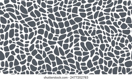 Mosaic pebble stone floor pattern. Rock texture vector background with gravel, cobblestone and pebble stones. Floor and wall tile, street, pavement or sidewalk structure, abstract geometric pattern