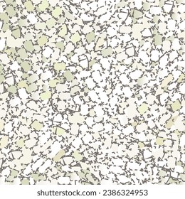 Mosaic, pieces of crushed stone. Fragment of an old exterior wall. Pebbles pattern. Gravel background. Vector seamless.