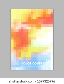Mosaic, pixel color vector digital background, abstract cool cover template
