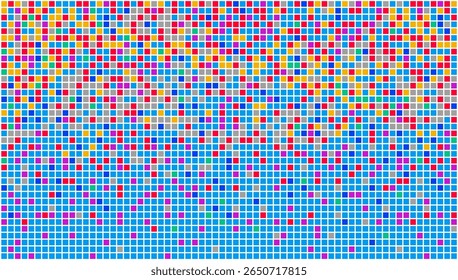 Mosaic pixel grid square colorful abstract vector pattern background