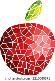 Mosaic poly isolated red apple fruit