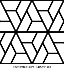 Mosaic. Polygons. Jagged figures ornament. Repeated puzzle shapes background. Logic game motif. Tiles wallpaper. Parquet backdrop. Digital paper grate, web design, textile print. Seamless grid pattern