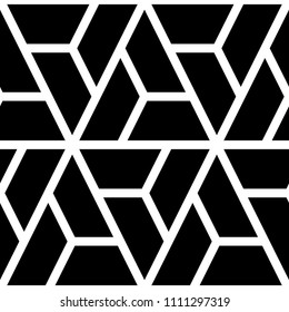 Mosaic. Polygons. Jagged figures ornament. Repeated puzzle shapes background. Logic game motif. Tiles wallpaper. Parquet backdrop. Digital paper grate, web design, textile print. Seamless grid pattern