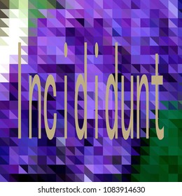 Mosaic polygons, set, color glowing blue, green, white, background light. Abstraction.