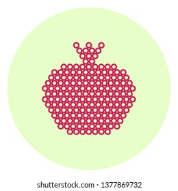 Mosaic pomegranate icon, made of color rings.