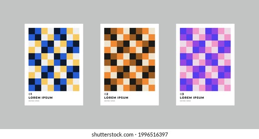 Afiche Mosaico Establece Antecedentes Vector De Diseño De Moda Eps10