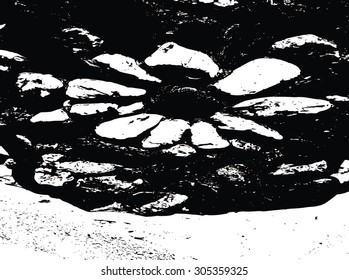 Mosaic pots of stone texture
