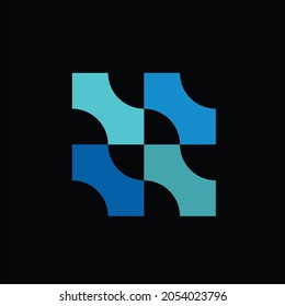 Mosaic puzzle abstrack logo vector image