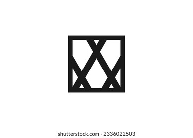 Mosaic puzzle logo design line style abstract icon symbol