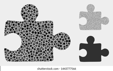 Mosaic Puzzle plugin icon designed from spheric and square elements in random sizes, positions and proportions. Vector spheric and square spots are united into abstract mosaic puzzle plugin icons.