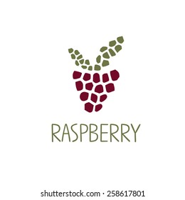 mosaic raspberry vector design template