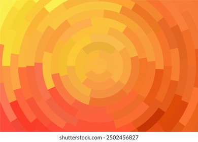 Mosaic red circle background. Gradient abstract rounded pixel background. 