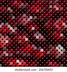 Mosaic of red pearl beads