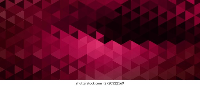 Fondo de píxel rojo mosaico con espacio de copia. Fondo de azulejo abstracto degradado. Fondo poligonal artístico.