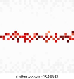 Mosaic red squares on a white background, abstract design.