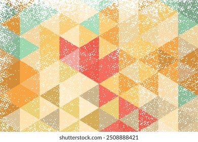 Mosaico fundo retro vintage com efeito de rascunho. Fundo geométrico da textura grunge.  