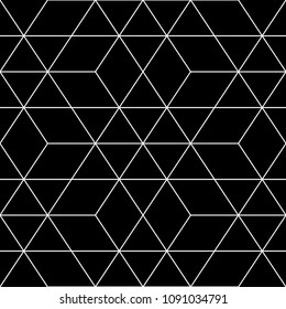 Mosaic. Rhombuses, hexagons, triangles, lozenges, diamonds. Grid. Ancient ethnic motif. Geometric grate wallpaper. Parquet backdrop. Digital paper, web design, textile print. Lozenges. Seamless vector
