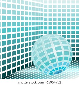 mosaic room with globe