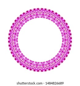 Mosaic round frame - abstract geometrical colorful ornamental vector design element