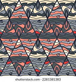 Mosaic seamless background pattern. Abstract decorative geometric wallpaper. Design for fabric, textile print, wrapping paper, cover. Vector illustration