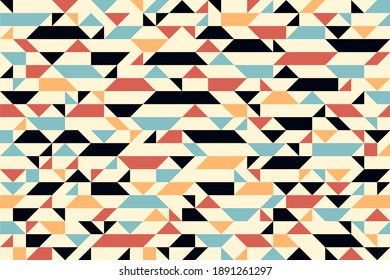 Mosaic seamless background, vector chaotic abstract geometric tiling background, interior design element or wallpaper, wrapping paper or web design.