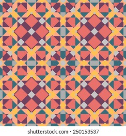 Mosaic seamless background.Retro design.Multicolored geometric pattern. Vector illustration.