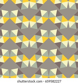 Mosaic seamless pattern. Background made of triangles. Vector illustration. Textile rapport.
