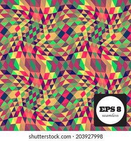 Mosaic seamless pattern based on polygons. Can be used as decoration for the gift boxes, wallpapers, backgrounds, web sites. Geometrical abstract ornament.