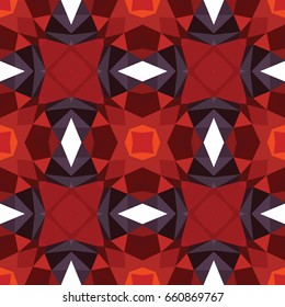 Mosaic seamless pattern based on polygons. Kaleidoscope. Geometrical abstract ornament.