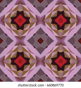 Mosaic seamless pattern based on polygons. Kaleidoscope. Geometrical abstract ornament.
