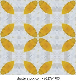 Mosaic seamless pattern based on polygons. Kaleidoscope. Geometrical abstract ornament.