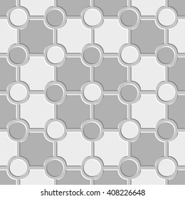 Mosaic seamless pattern in black and white. Vector background