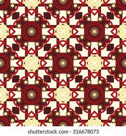 Mosaic seamless pattern of geometric shapes for printing on fabrics and wallpaper