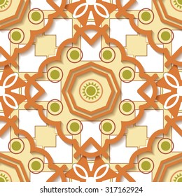 Mosaic seamless pattern geometric shapes for printing on fabrics and wallpaper